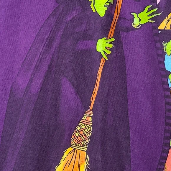 Vintage Single Stitch Wizard Of Oz Wicked Witch T Shirt Size XL USA Purple